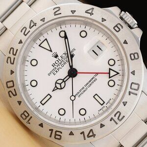ROLEX EXPLORER GMT WHITE DIAL STAINLESS STEEL OYSTER WATCH